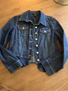 White House Black Market Women's Dark Blue Denim Jacket